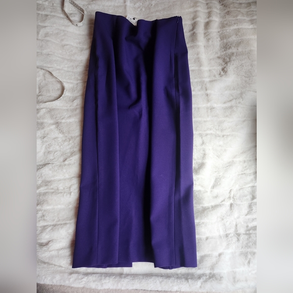 Zara midi skirt back slit purple sz L NWT - Picture 2 of 13